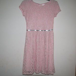 Lacey pink midi dress